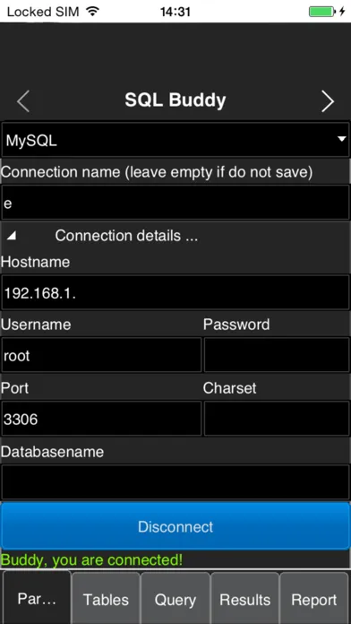 ภาพหน้าจอของ SQLBuddy