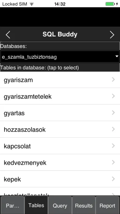 ภาพหน้าจอของ SQLBuddy
