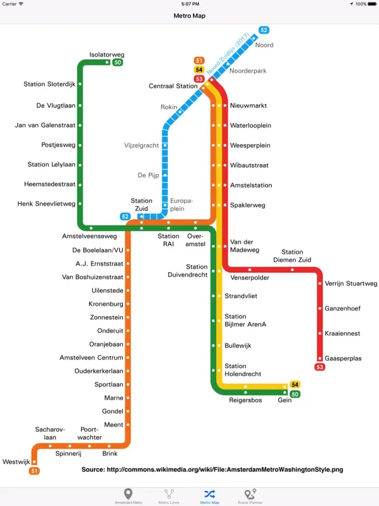 ภาพหน้าจอของ Amsterdam Metro - Subway iPad 