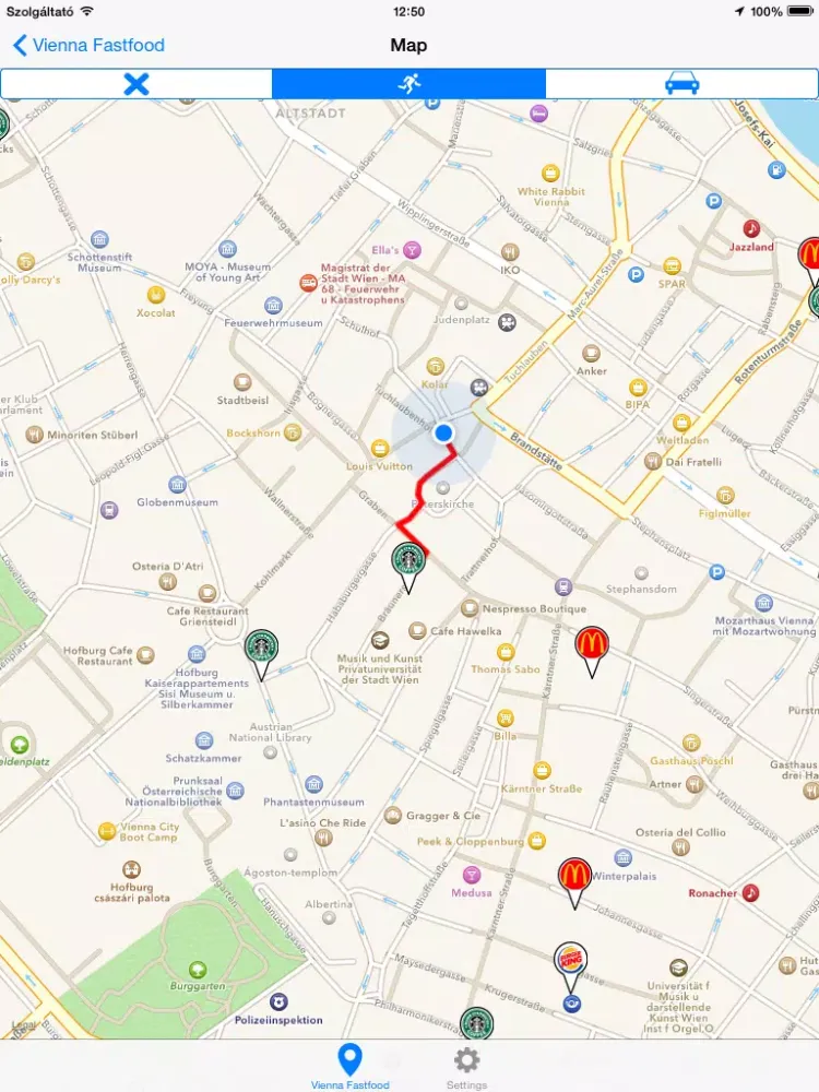 Tangkapan skrin Vienna Fastfood iPad 
