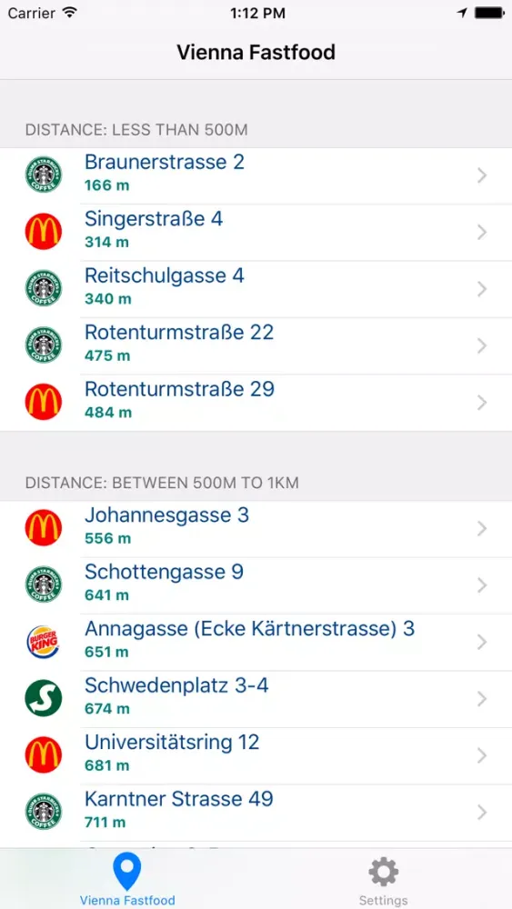 Tangkapan skrin Vienna Fastfood