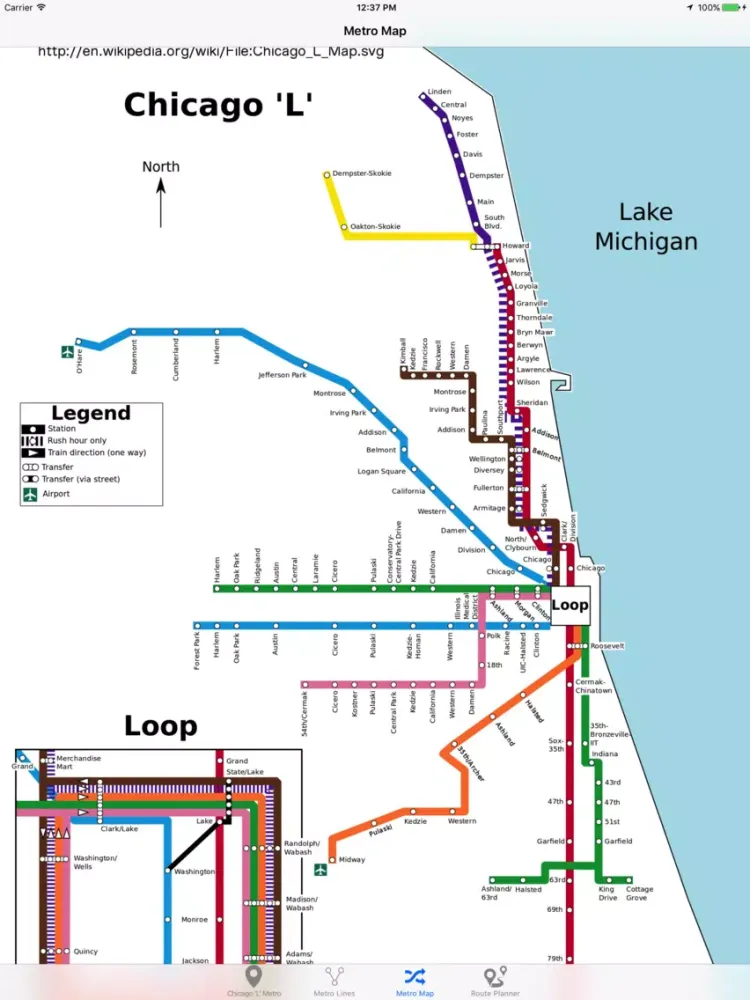 Chicago 'L' - Metro Map iPad  Ekran Görüntüleri