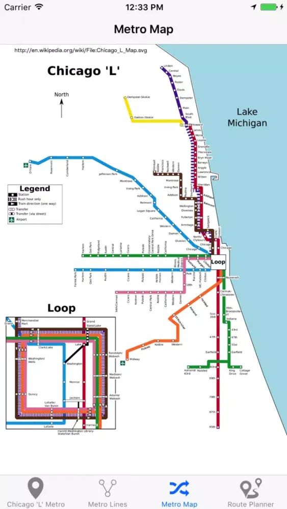 Chicago 'L' - Metro Map Ekran Görüntüleri