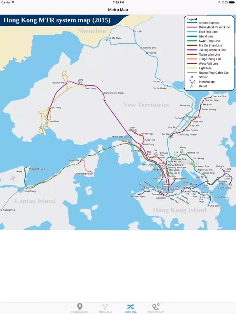 Capturas de pantalla de Hongkong Metro MTR iPad 
