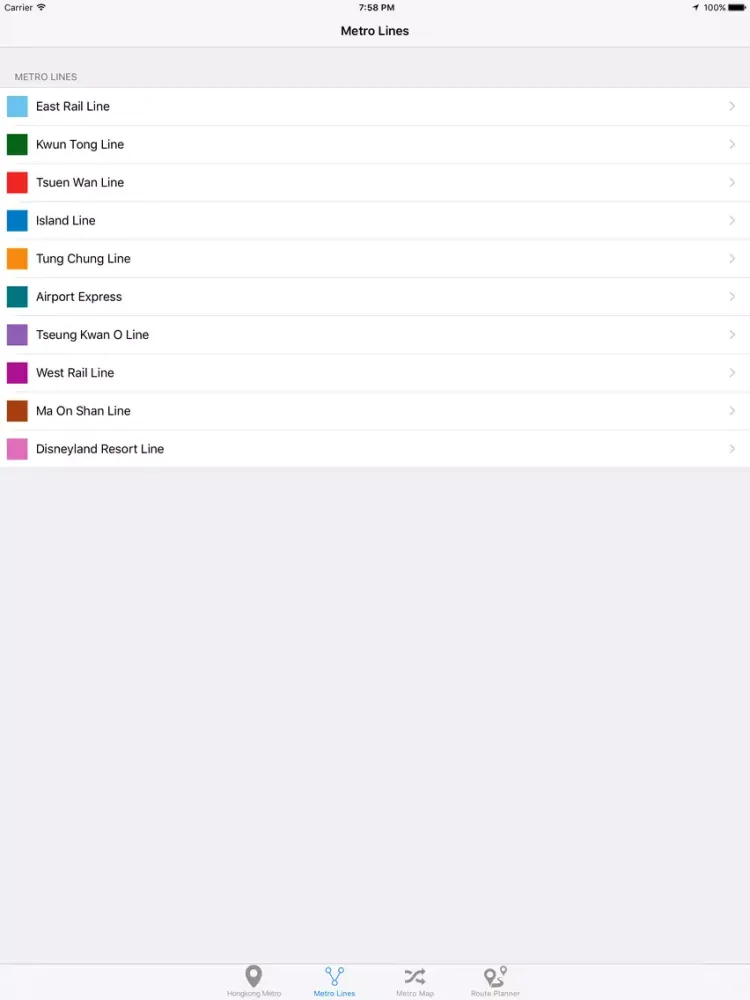Capturas de pantalla de Hongkong Metro MTR iPad 