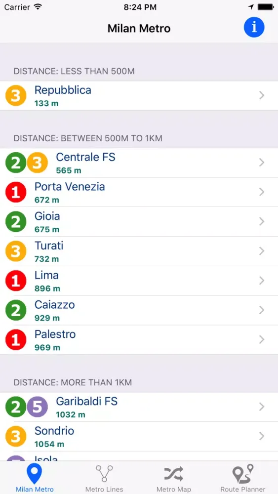 Milan iMetro Ekran Görüntüleri