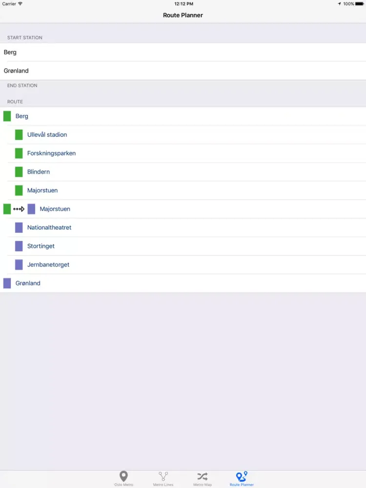 Oslo Metro iPad  Screenshots