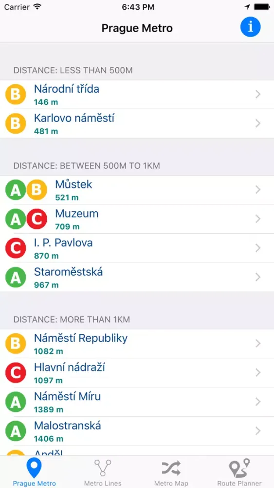 Prague Metro 스크린샷