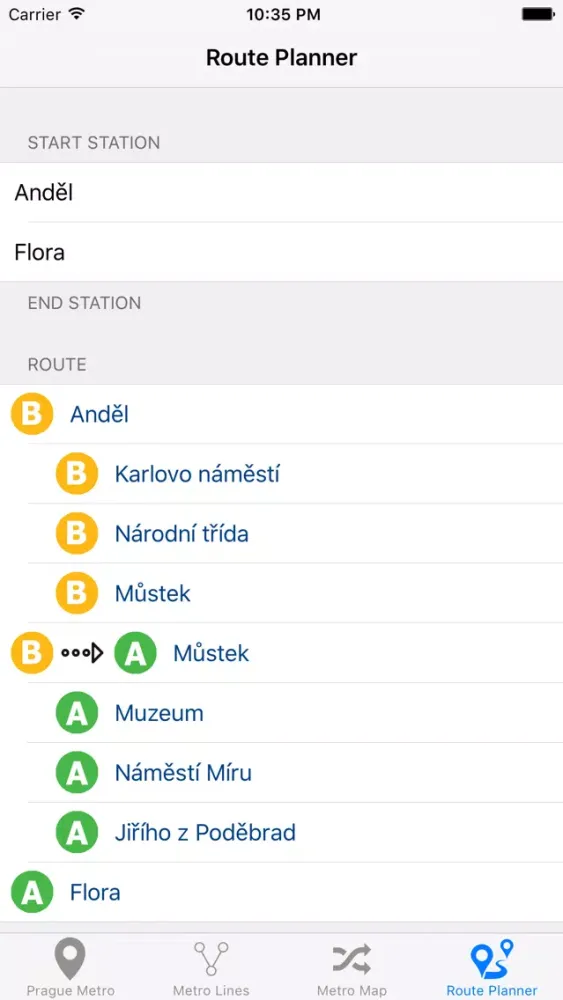 Prague Metro 스크린샷