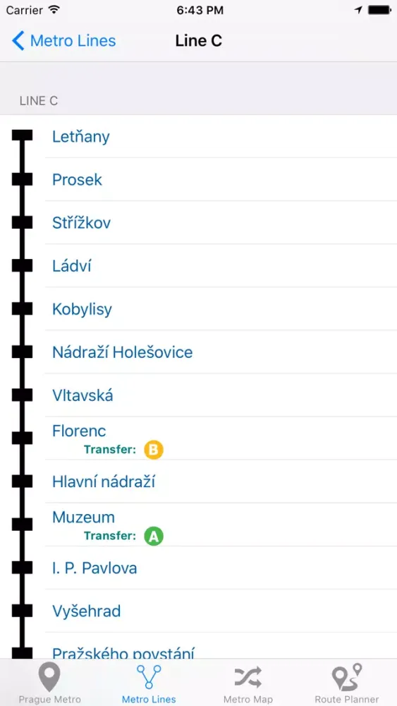 Prague Metro 스크린샷