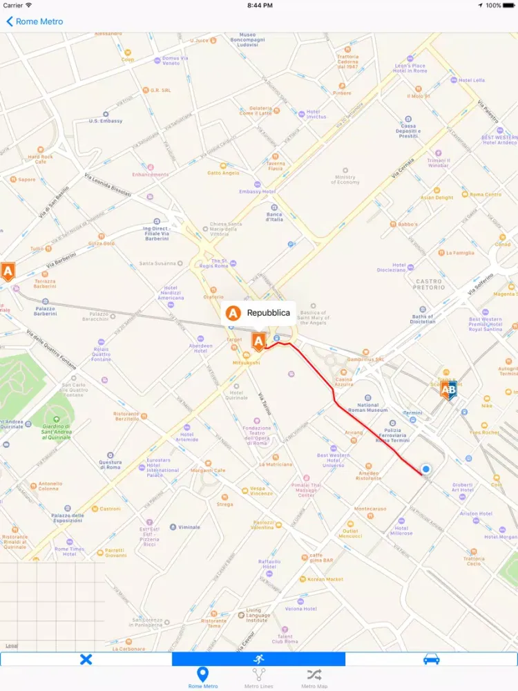 Tangkapan skrin Rome iMetro iPad 