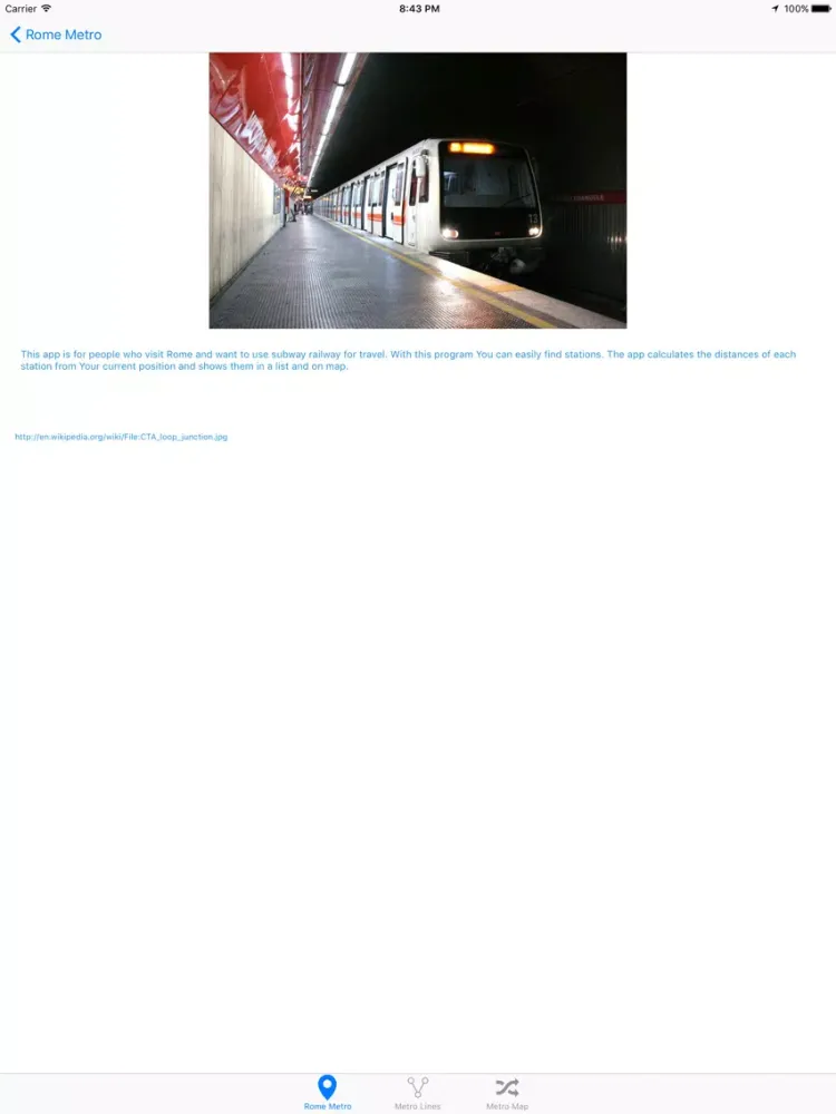 Tangkapan skrin Rome iMetro iPad 
