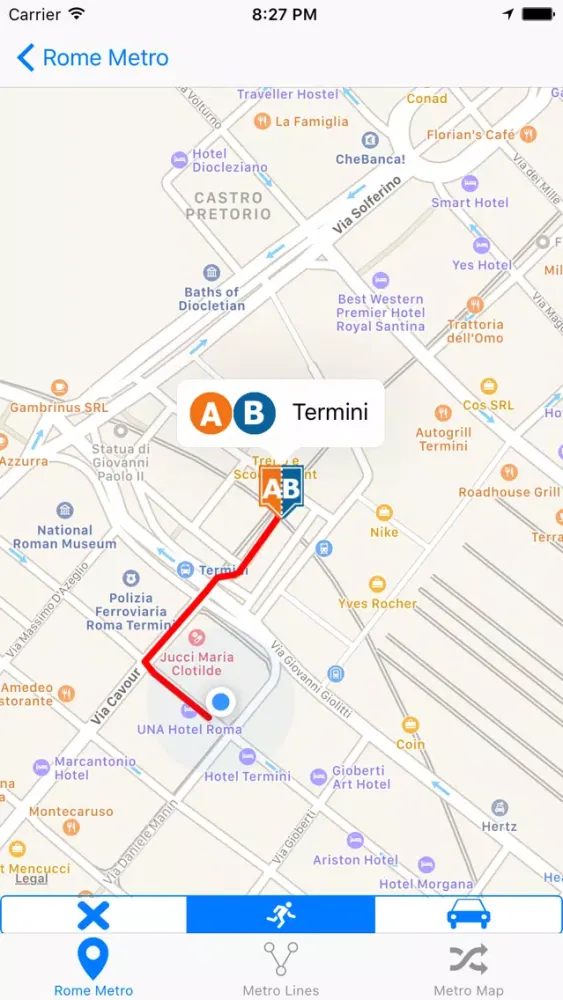Tangkapan skrin Rome iMetro