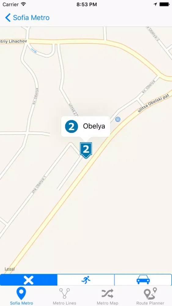 Ảnh chụp màn hình của Sofia Metro