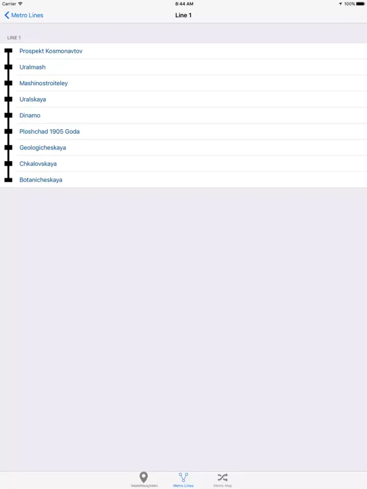 Zrzuty ekranu Yekaterinburg Metro iPad 