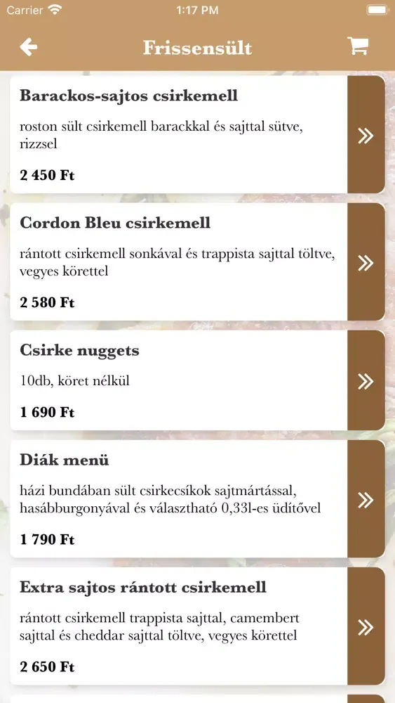 Capturas de tela do Favorit Bistro