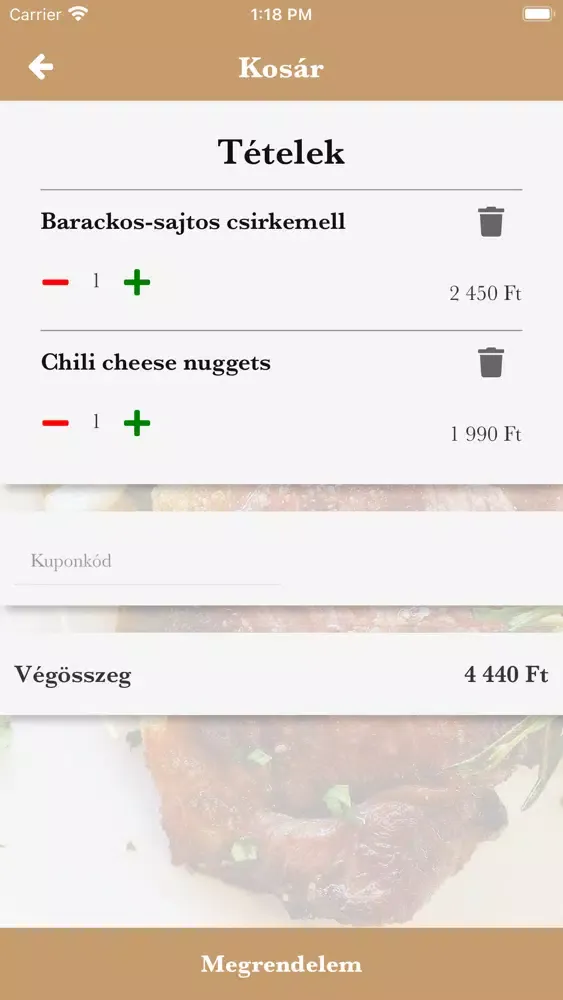 Capturas de tela do Favorit Bistro