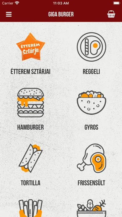 Capturas de tela do Giga Burger