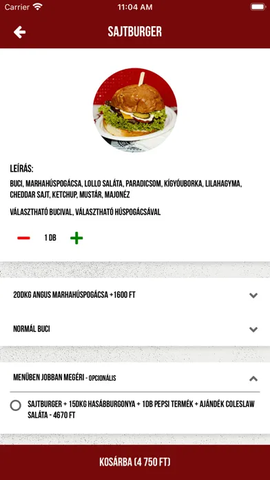 Capturas de tela do Giga Burger