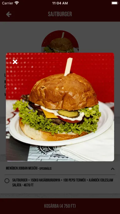 Capturas de tela do Giga Burger