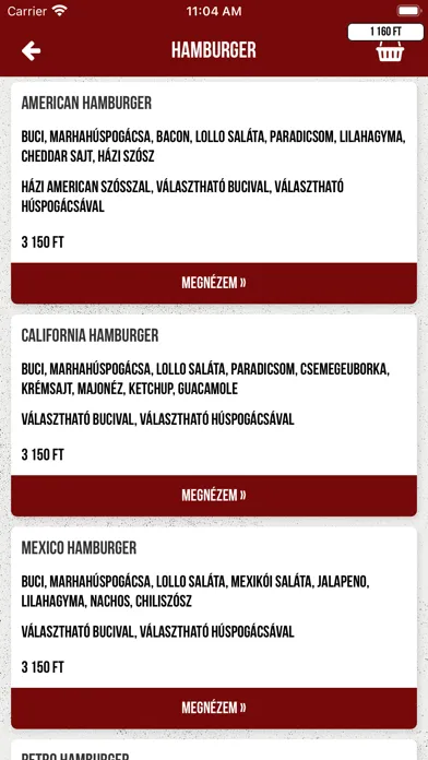 Capturas de tela do Giga Burger
