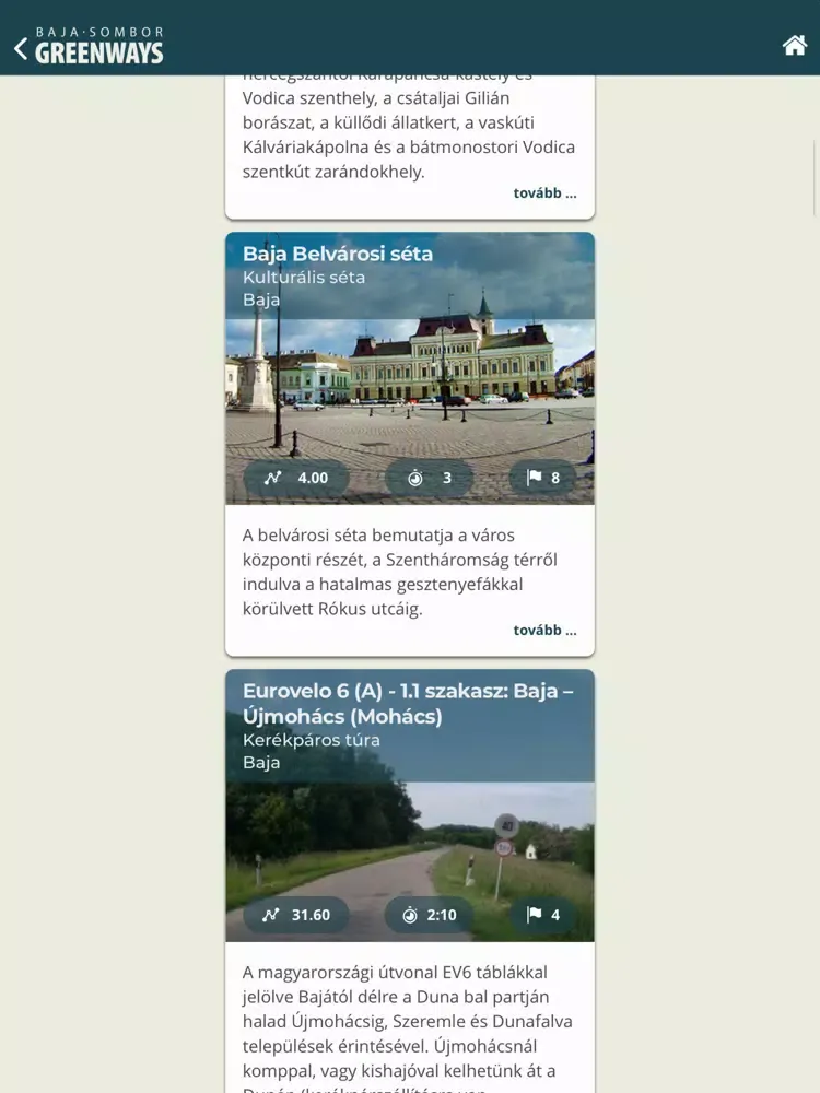 Baja Sombor Greenways iPad  Screenshots