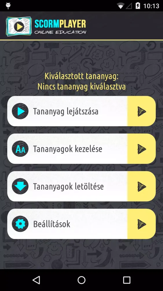 Capturas de tela do Scorm Player