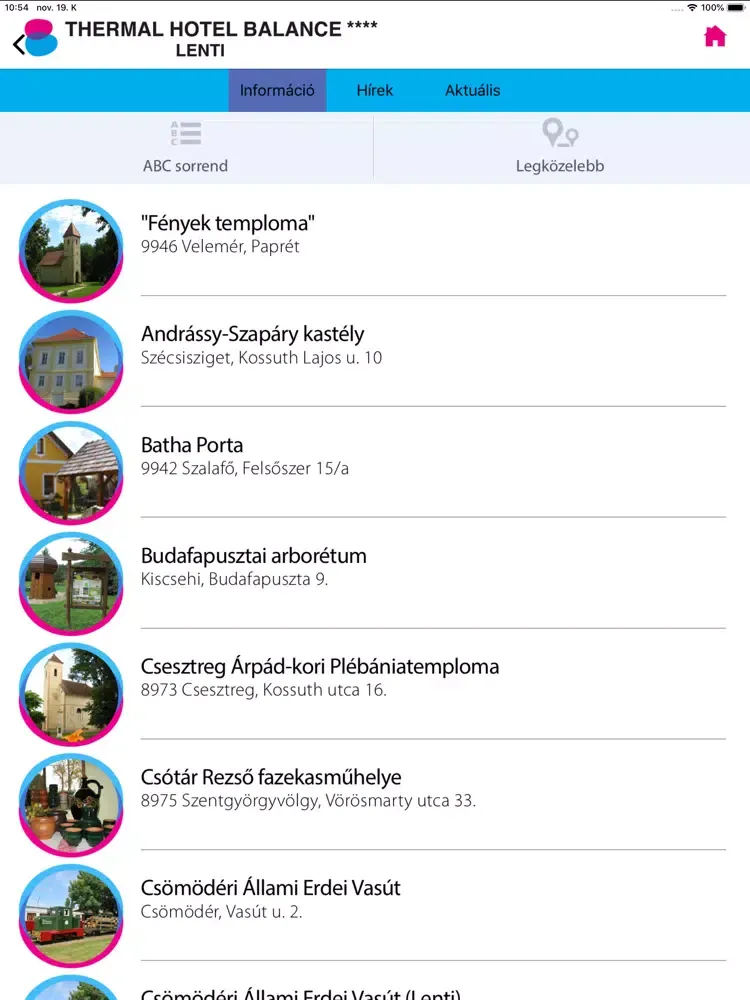 Ảnh chụp màn hình của Thermal Hotel Balance****Lenti iPad 