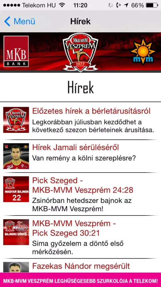 Tangkapan skrin Veszprém KC
