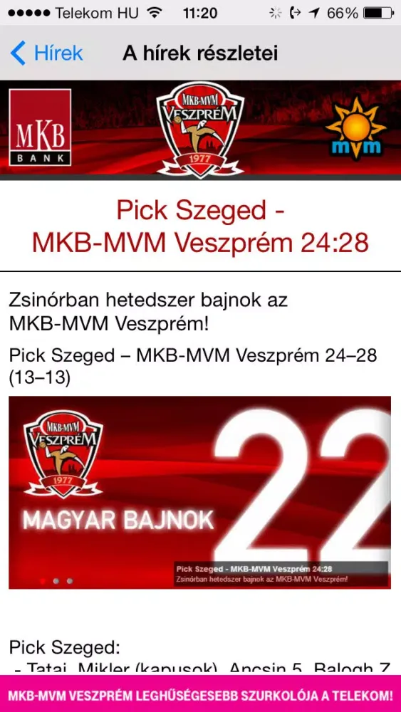 Tangkapan skrin Veszprém KC