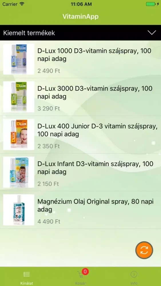 Capturas de tela do VitaminApp