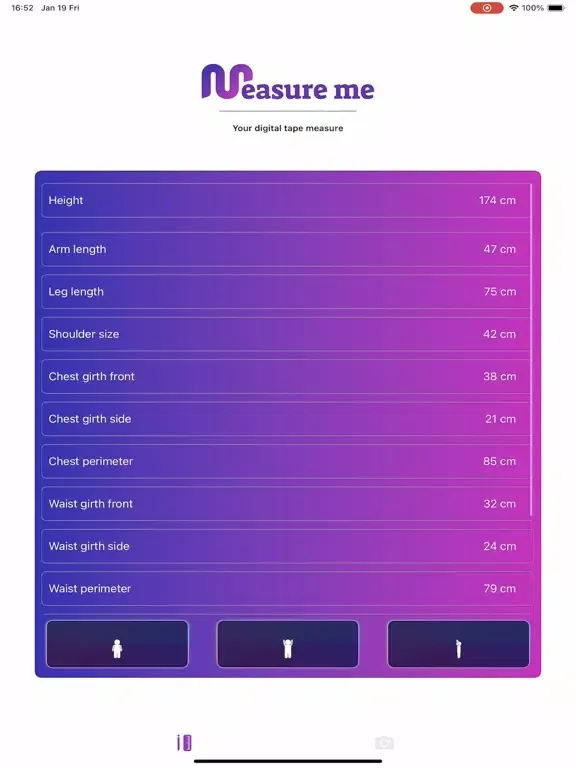 Ảnh chụp màn hình của Measure.Me: Measure body size iPad 