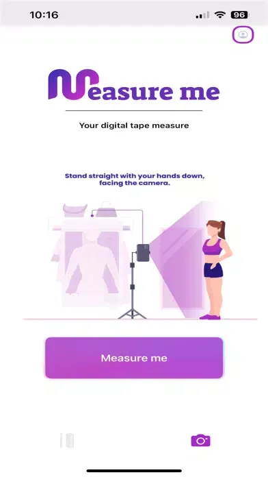 Ảnh chụp màn hình của Measure.Me: Measure body size