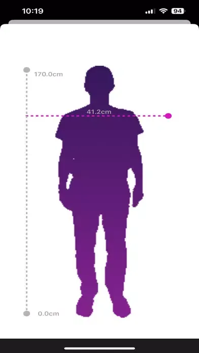 Ảnh chụp màn hình của Measure.Me: Measure body size