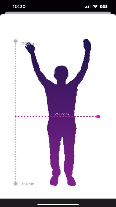 Ảnh chụp màn hình của Measure.Me: Measure body size