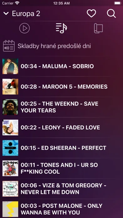 Tangkapan layar MyOnlineRadio - SK - Slovensko