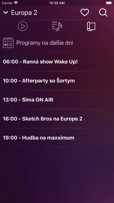 Tangkapan layar MyOnlineRadio - SK - Slovensko