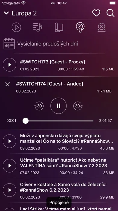 Tangkapan layar MyOnlineRadio - SK - Slovensko