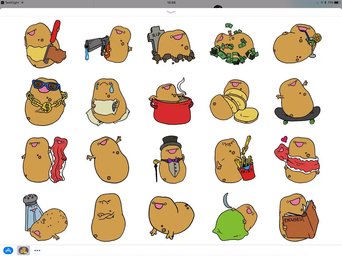 Tangkapan layar Father of Potatoes iPad 