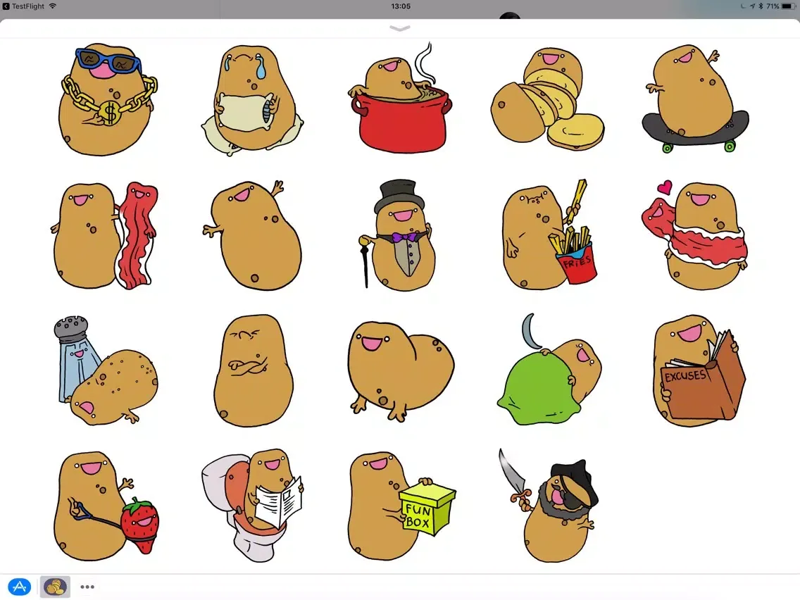 Tangkapan layar Father of Potatoes iPad 