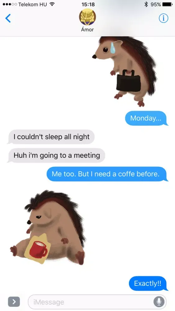 Tiny Hedgehog Stickers應用截圖