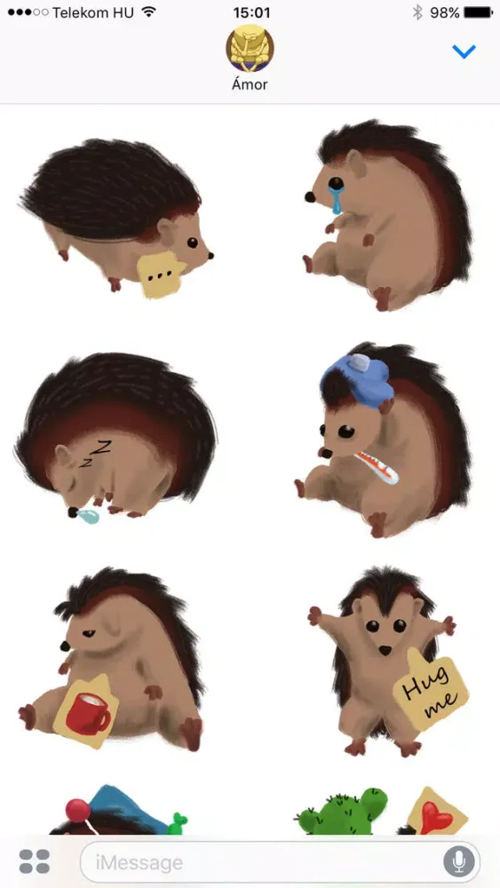 Tiny Hedgehog Stickers應用截圖