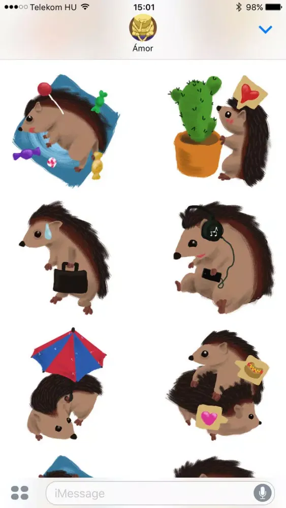 Tiny Hedgehog Stickers應用截圖