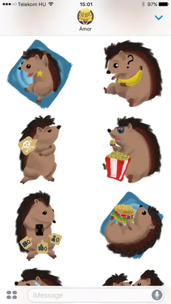 Tiny Hedgehog Stickers應用截圖