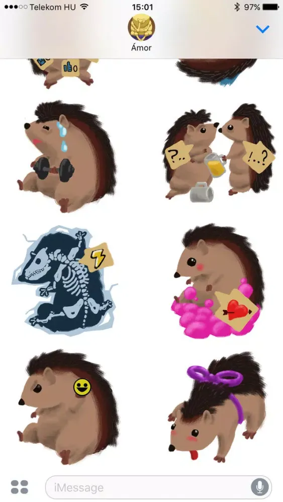 Tiny Hedgehog Stickers應用截圖