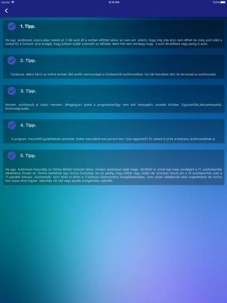 Capturas de pantalla de OnlineAutómosók iPad 