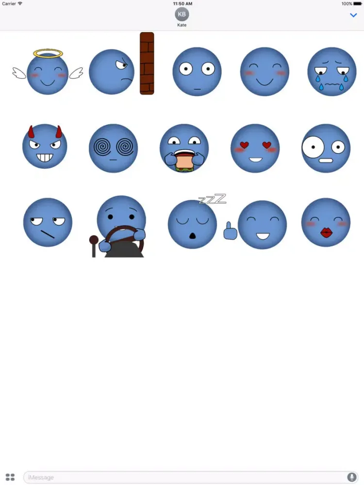 Capturas de tela do Animated Blue Emojis iPad 
