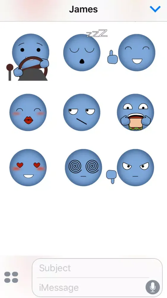 Capturas de tela do Animated Blue Emojis