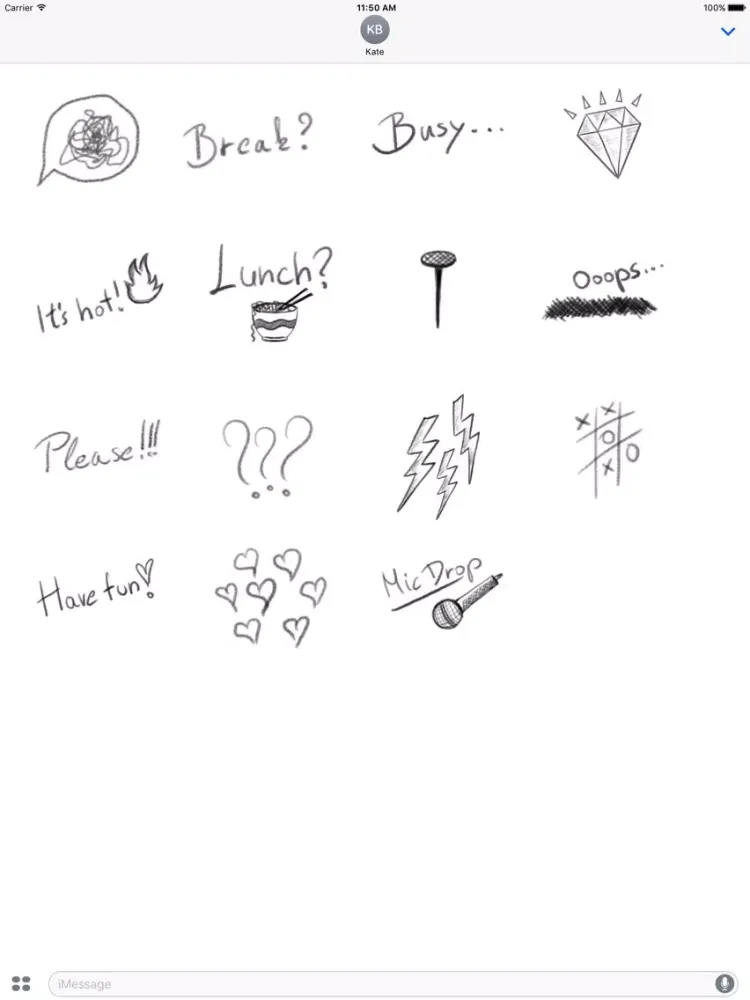 Doodles Hand drawn stickes iPad  سکرین شاٹس