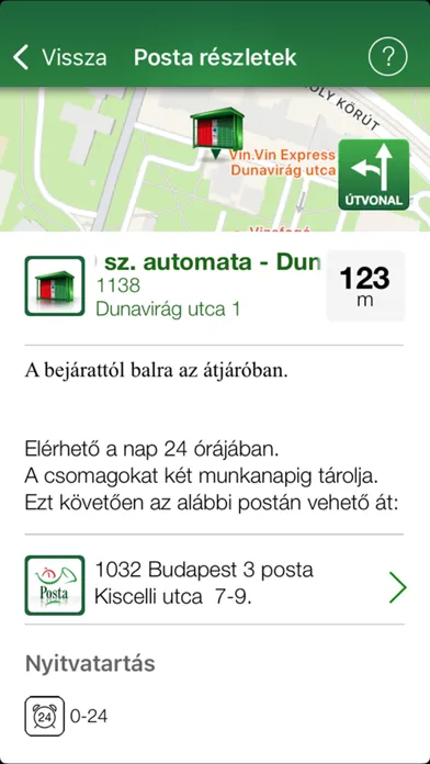 Capturas de tela do Magyar Posta applikáció